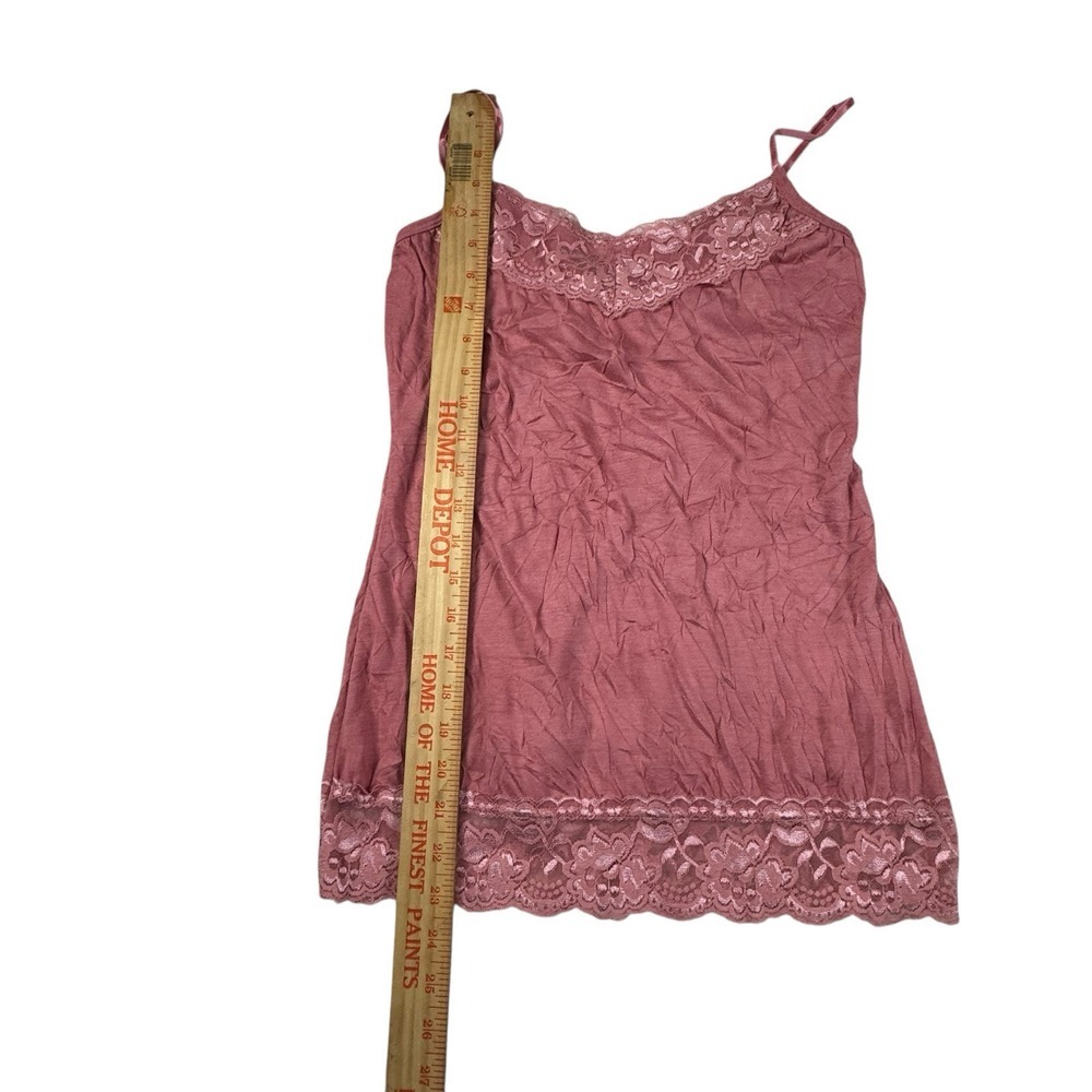 Vintage Y2K Lace Cami Tank Small Pink Babydoll Bella Swan Maurice's - Picture 4 of 6